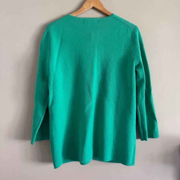 J. Crew Giselle Kelly Green Sweater Blazer Gold Button Sweater Size Small BO154 - Picture 5 of 5